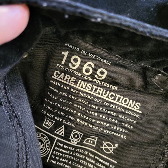 Gap 1969 30/10r Black Straight Leg Jeans Cotton Blend 9" Rise 31"Inseam - Picture 5 of 12